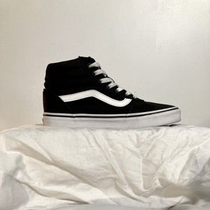 Vans Black & White Sk8-Hi Tapered High Top Sneakers.